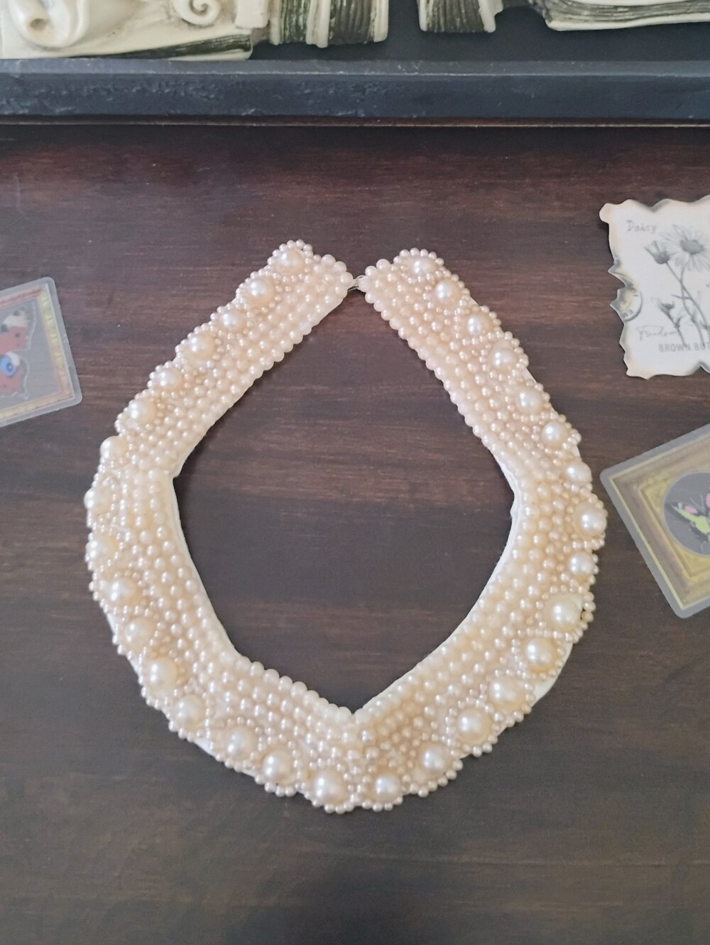 Vintage, Necklace Peter Pan Collar, Pearl Bead Made In Japan, Bridal